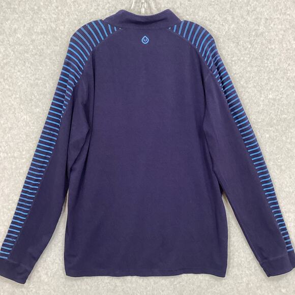 Tasc Performance MOSO Tech Shirt Size XL 1/4 Zip LS Bamboo Stripe UPF 50+ - Picture 6 of 13